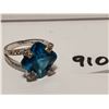 Image 1 : Big blue stone sterling silver ring