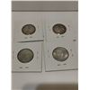 Image 2 : Four silver 25 cent coins, 1964, 67, 68, 68