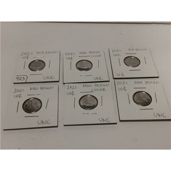 UNC 2021 two sets of dimes, seldom seen