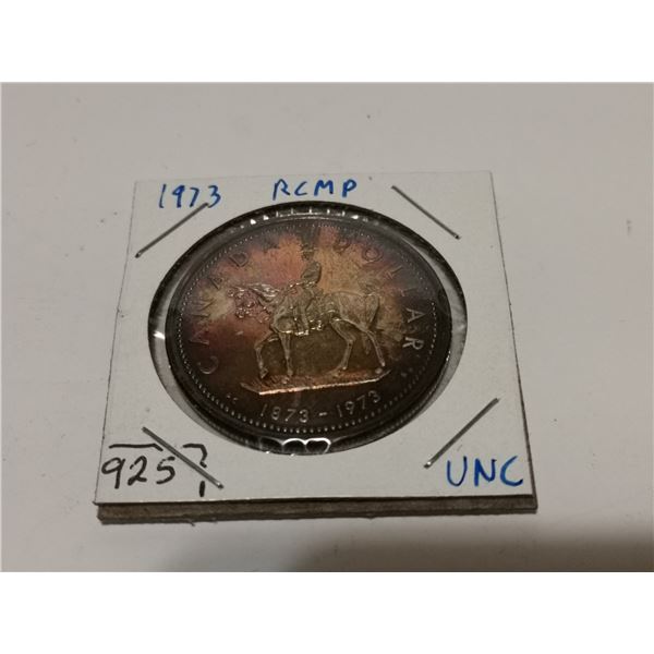 1973 RCMP silver dollar, UNC