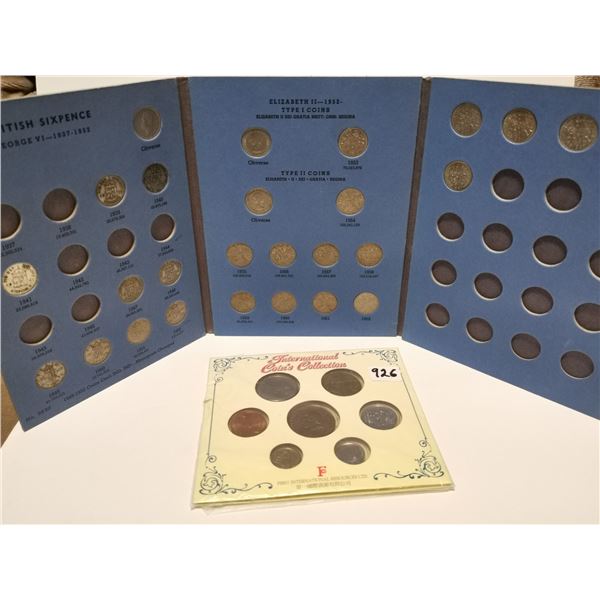 Six pence collection& foreign coin collection