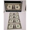 Image 1 : Four US uncut rare $1.00 bills