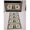Image 2 : Four US uncut rare $1.00 bills