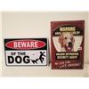 Image 1 : 2 Dog signs 7.75 X 11.5"