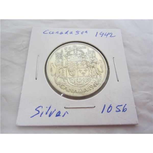 Canadian 1942 Silver Fifty Cent Piece