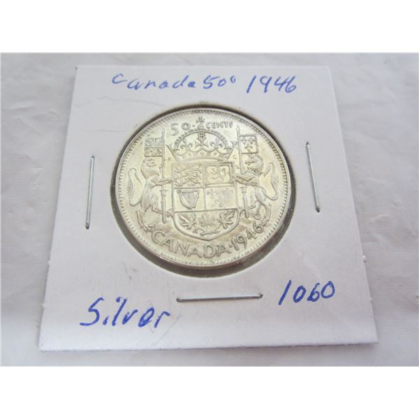 Canadian 1946 Silver Fifty Cent Piece