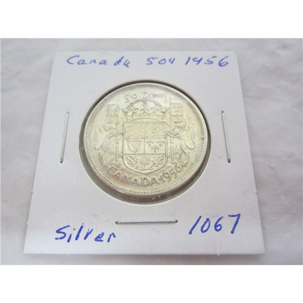 Canadian 1956 Silver Fifty Cent Piece