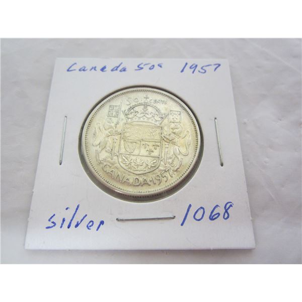Canadian 1957 Silver Fifty Cent Piece