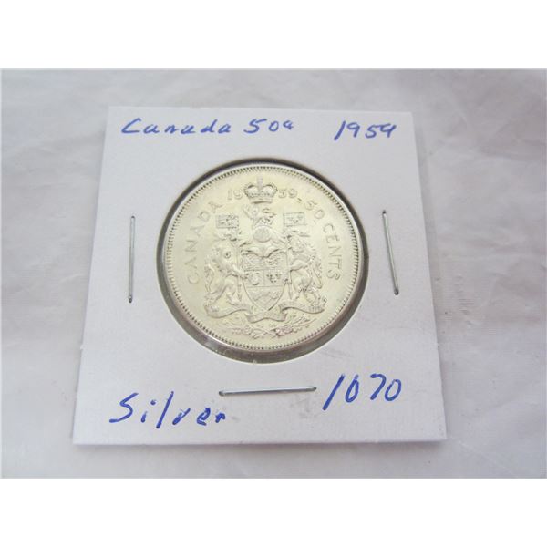 Canadian 1959 Silver Fifty Cent Piece