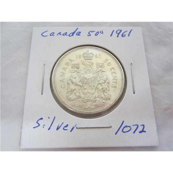 Canadian 1961 Silver Fifty Cent Piece