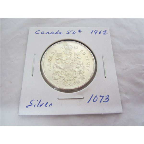 Canadian 1962 Silver Fifty Cent Piece
