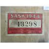 Image 2 : Rare Original 1944 Paper Saskatchewan License Plate 43298