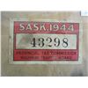 Image 3 : Rare Original 1944 Paper Saskatchewan License Plate 43298