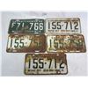 Image 1 : 5 -1950's Saskatchewan License Plates