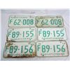 3 Pair of 1968-1970 Saskatchewan License Plates