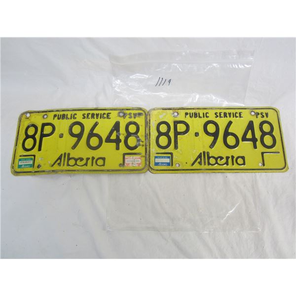 Pair of Alberta Public Service License Plates