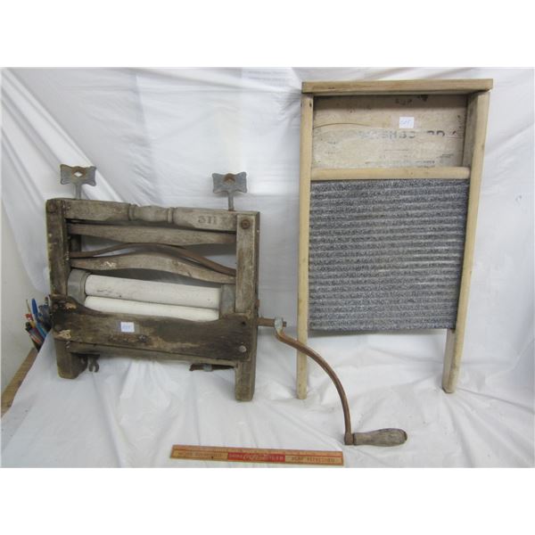 Antique Wringer and Washboard