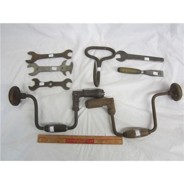 8 Antique Wrenches ect.