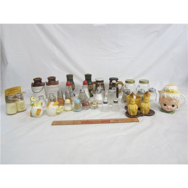 Large Assortment of Salt and Pepper Shakers