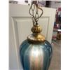 Image 2 : Art deco swag lamp - blue, 20" tall - working