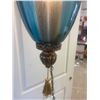 Image 3 : Art deco swag lamp - blue, 20" tall - working