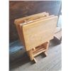 Image 1 : 4 wooden tv trays (one has some damage)
