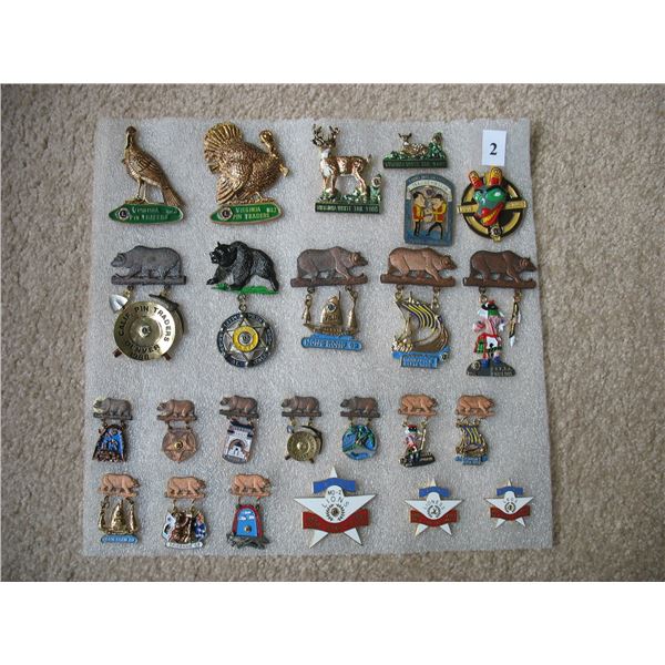 LIONS CLUB PINS - LOT of 24 PINS - Many Very Large