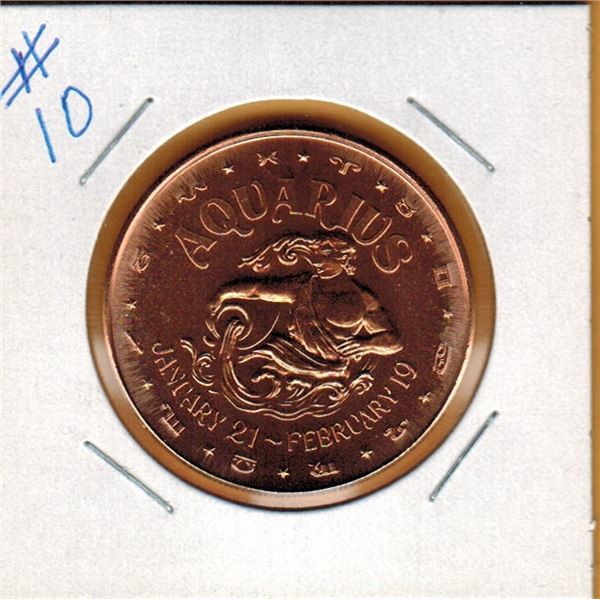 1 OUNCE COPPER  .999 FINE - ZODIAC - AQUARIUS