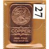 Image 1 : 1 OUNCE COPPER BAR  .999 FINE - WALKING LIBERTY DESIGN