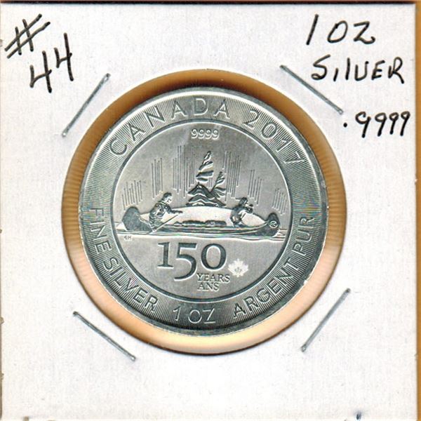 2017 1 OUNCE SILVER - .9999 FINE SILVER - CANADIAN - CANADA 150 YEARS SPECIAL ISSUE