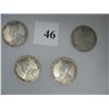 Image 2 : LOT OF 4 DIFFERENT DATES - SILVER CANADIAN HALF DOLLARS (1917, 1918, 1919,1920)