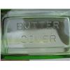 Image 3 : LOT OF 2 GREEN DEPRESSION GLASS - BUTTER COVER - One has a slight chip