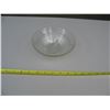 Image 3 : LOT OF 4 CLEAR GLASS - CREAM PITURES ,  GLASS & FOOTED BOWL