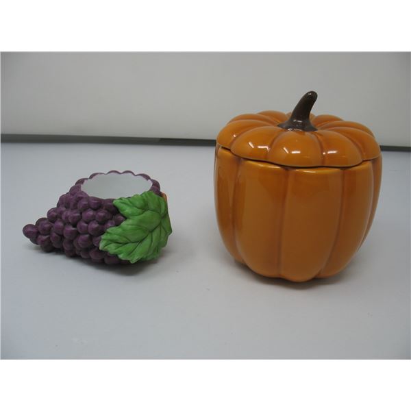 PARTY LITE CANDLE HOLDERS - PUMPKIN - GRAPES - METAL MOON & STARS