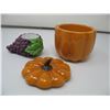 Image 2 : PARTY LITE CANDLE HOLDERS - PUMPKIN - GRAPES - METAL MOON & STARS