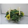 Image 1 : PARTY LITE FLORAL ARANGEMENT & 4 PLACE CANDLE - BRASS HOLDER