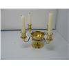 Image 3 : PARTY LITE FLORAL ARANGEMENT & 4 PLACE CANDLE - BRASS HOLDER