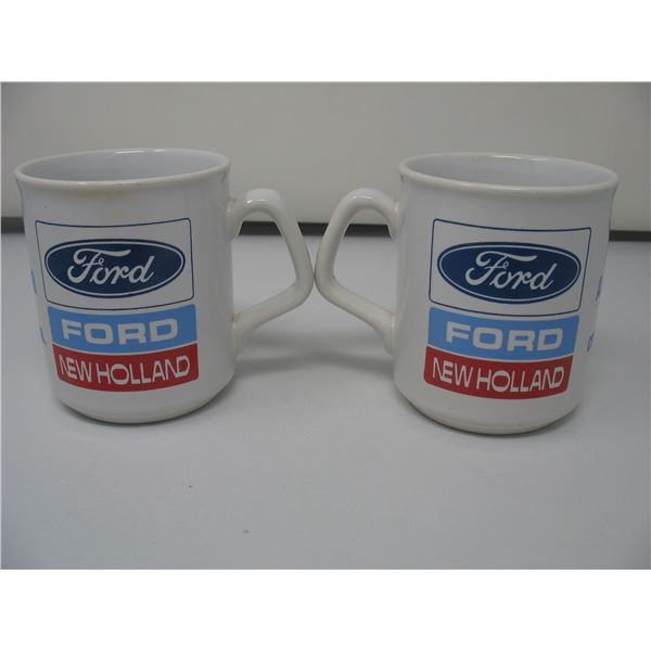 PAIR - FORD NEW HOLLAND COFFE MUGS - PEMBINA AGRICENTRE - CRYSTAL CITY,  MANITOBA