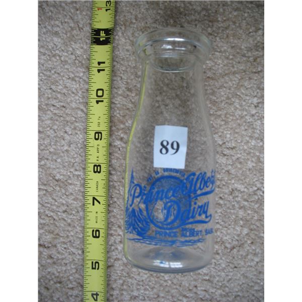 PRINCE ALBERT MILK BOTTLE - 1/2 PINT SIZE