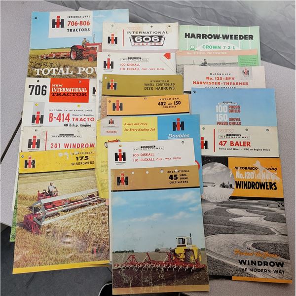 Vintage IH International Harvester and McCormick farm equipment literature