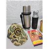 Image 4 : 5 piece hunting package - enamel coffee pot (complete), DVD, Camo hat & 2 Thermoses