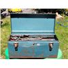 Image 1 : GRAY metal toolbox (Canada) & contents. Gray flat wrenches.