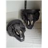 Image 1 : 2 elephant head wall shelves.