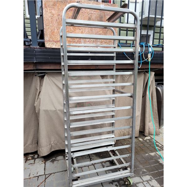 Stainless steel rolling shelf. 15 rack.