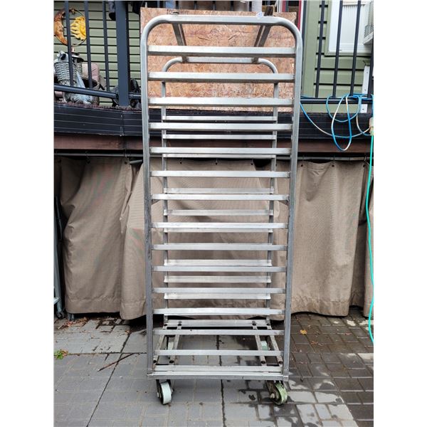 Stainless steel rolling shelf. 15 rack.