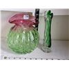 Image 1 : Coloured glass flower vases.
