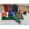 Image 1 : Vintage hard cover school books & fountain pen box.