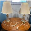 Image 1 : Pair of Pin Wheel Lead Crystal 24% Lead Oxide Hand-Cut Lamps - Working