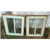 Image 3 : Vintage House Windows 14”W x 17”L x 2 & Wooden Frame