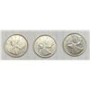 Image 1 : 1969 Canadian Twenty-Five Cent Quarter Coins x 3